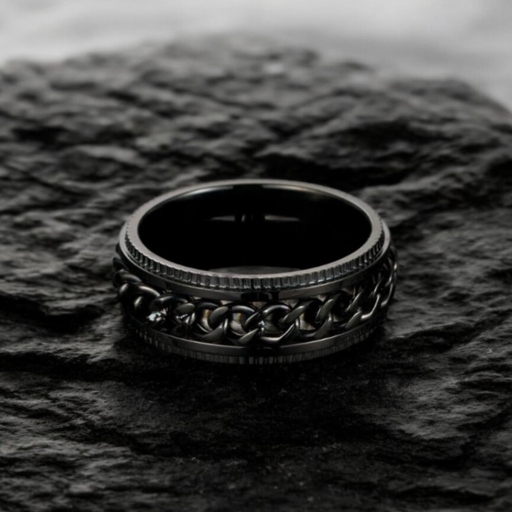Spinner Fidget Link Ring Stainless Steel Size 8